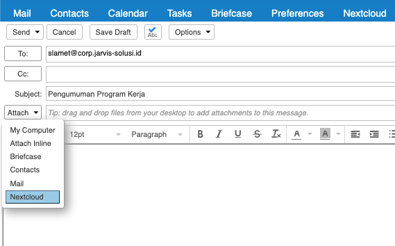 Nextcloud and Zimbra Integration Using WebDAV